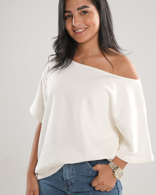 Selene Glow Oversized Off Shoulder T-Shirt
