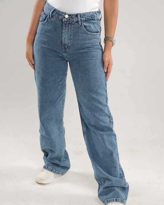 Straight Fit Blue Denim Jeans