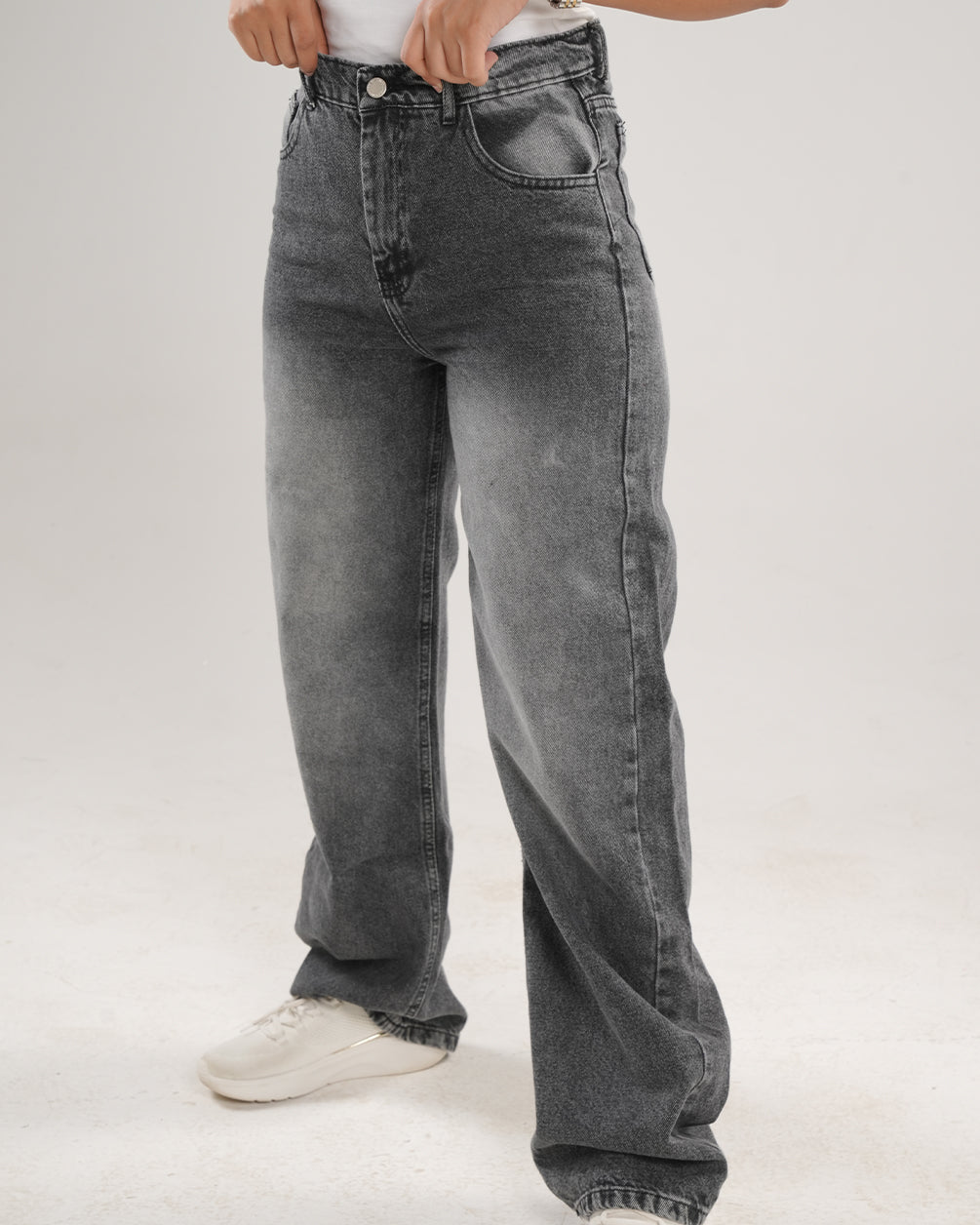 Straight Fit Dark Grey Denim Jeans