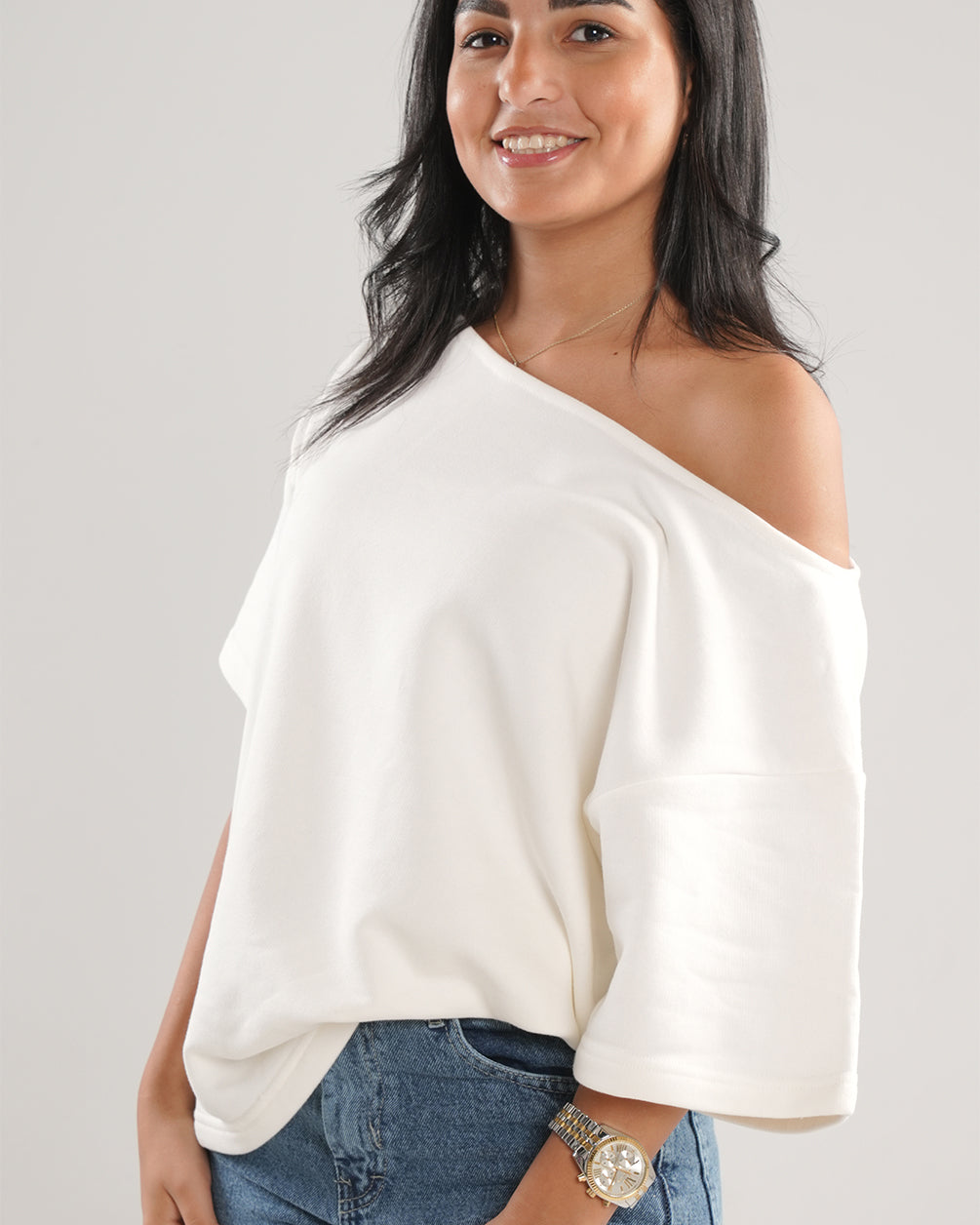 Selene Glow Oversized Off Shoulder T-Shirt