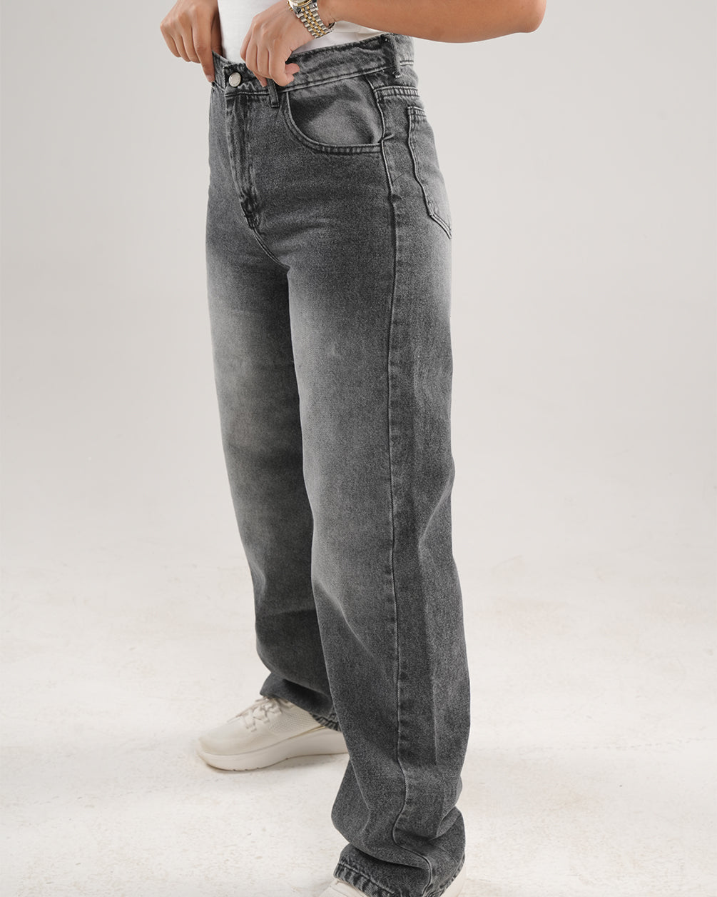 Straight Fit Dark Grey Denim Jeans