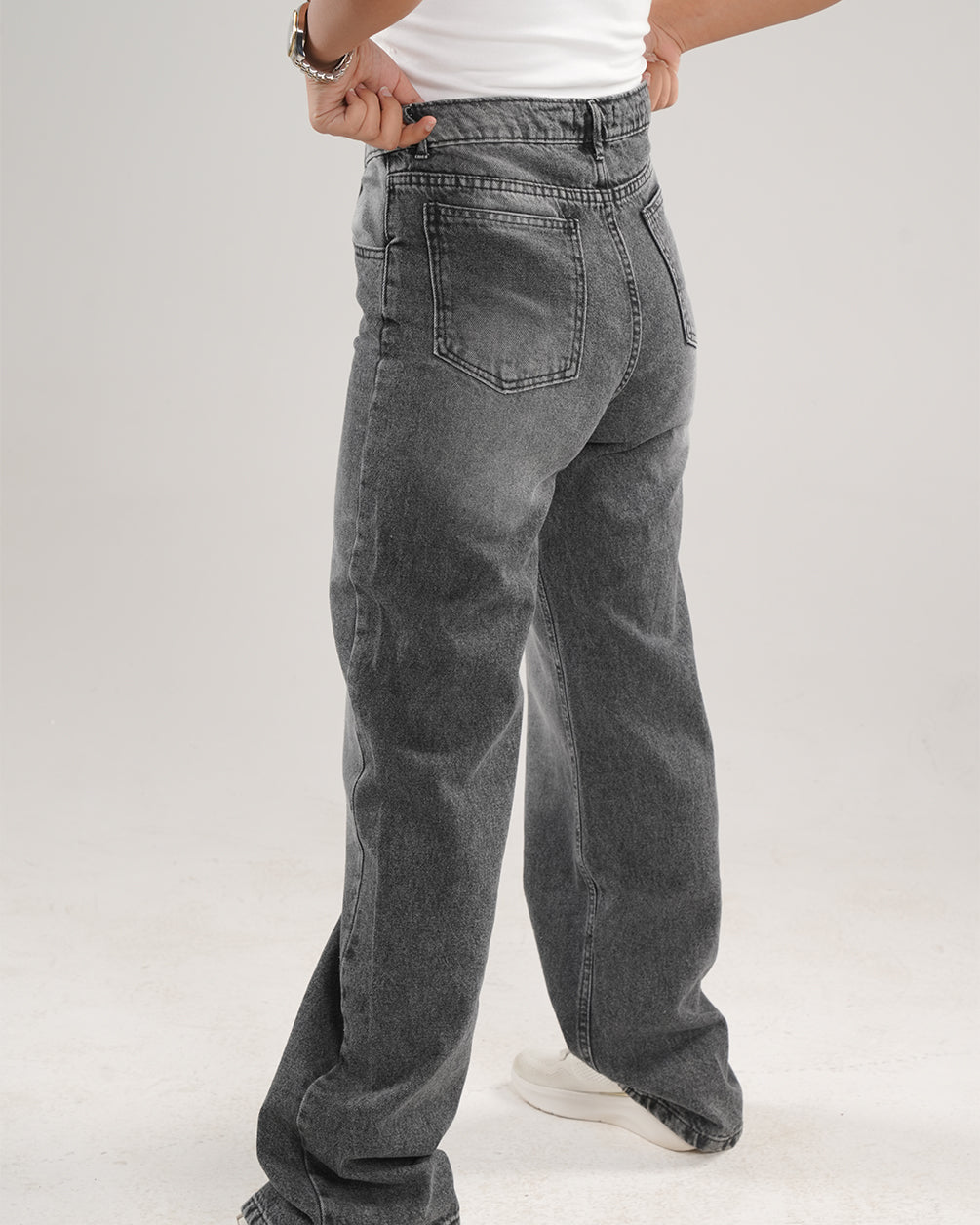 Straight Fit Dark Grey Denim Jeans